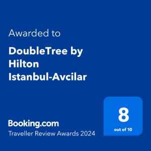 a screenshot of a cell phone with the text awarded touddle tree by hilton at DoubleTree by Hilton Istanbul-Avcilar in Istanbul