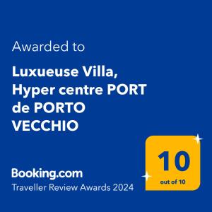 a screenshot of the youtube villa hyper centreport be portal verizon at Luxueuse Villa, Hyper centre PORT de PORTO VECCHIO in Porto-Vecchio