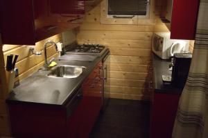 Kuchyň nebo kuchyňský kout v ubytování Chalet Ermelo
