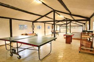 a large room with a ping pong table in it at gite au calme au coeur du vignoble Nantais 