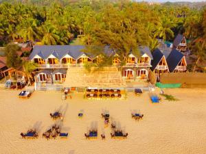 an aerial view of a resort on the beach at Agonda Serenity Resort in Agonda