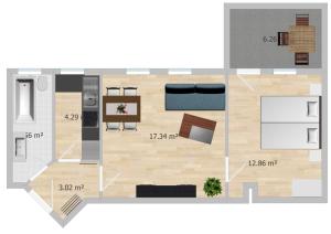 Půdorys ubytování Ferienwohnung Kohlbornsteinblick am Malerweg