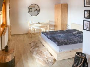 Кровать или кровати в номере Farma Holý Vrch