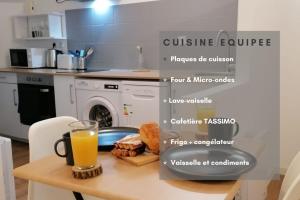 Kuchyňa alebo kuchynka v ubytovaní Le Gite 4 - Charmant studio 30m2, idéal professionnels, 10min GOLFECH