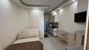 A kitchen or kitchenette at Casablanca beach resort, first line with private beach and swimming pools,