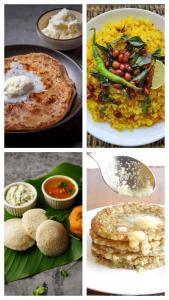 a collage of pictures of different types of food at Hotel Vansh Balcony with mountain view in Kasol