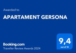 Certifikát, ocenenie alebo iný dokument vystavený v ubytovaní APARTAMENT GERSONA