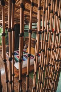 a close up of a bamboo fence at Frutas y Verduras in Puerto Escondido