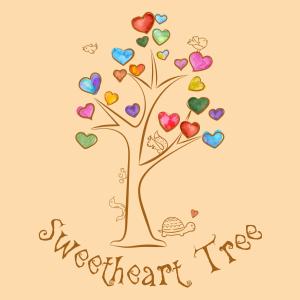 un arbre avec le cœur et les mots cœur dans l'établissement Sweetheart Tree Homestay, à Bangkok