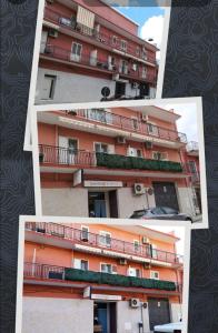 a collage of three pictures of a building at La Casa Del Viale in Solarino