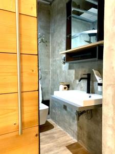 イフラヴァにあるK&H Apartmanのバスルーム(洗面台、トイレ付)