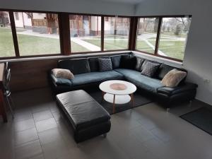 CosteştiにあるCasa Ceciliaのソファとテーブルのあるリビングルーム