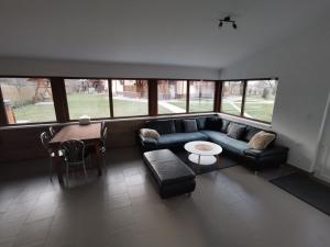 a living room with a couch and a table at Casa Cecilia in Costeşti