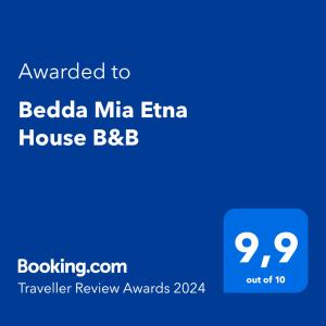 een screenshot van een mobiele telefoon met de tekst toegekend aan belbia mi emir bij Bedda Mia Etna House B&B in Trecastagni