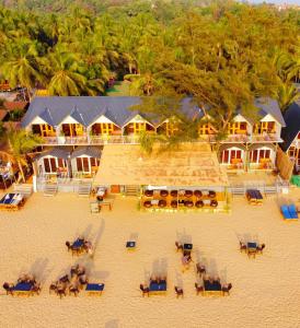 an aerial view of a resort on the beach at Agonda Serenity Resort in Agonda
