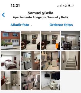 a collage of different pictures of a room at Apartamento Acogedor Samuel y Bella in Bogotá