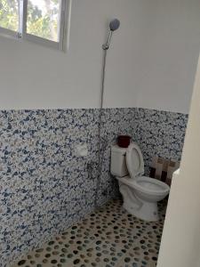 a bathroom with a toilet in a room at GmL Lodge House in Daanbantayan