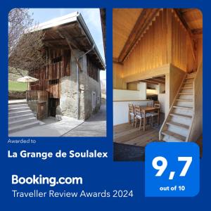 un collage de dos fotos de una casa en La Grange de Soulalex en Orsières