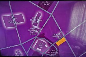 un primo piano di una mappa del parco di Cebu 1 bed Luxury Condo with high speed Internet a Cebu City