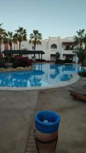 duży basen z niebieską wodą i palmami w obiekcie Studio Delta sharm Resort w Szarm el-Szejk