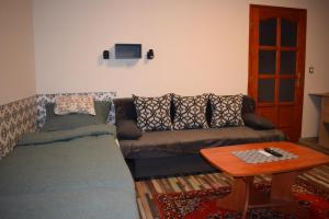 sala de estar con sofá y mesa en Spacious house in the outskirts of Budapest en Budapest