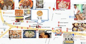 a map of china with restaurants and food at Coliving room renting Homestay Yong Peng in Yong Peng