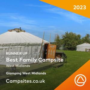 a photo of a large tent in a field at Glamping West Midlands in Enville