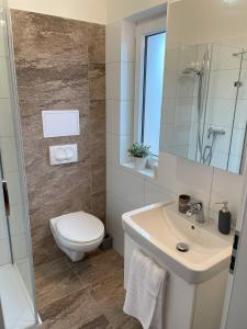 Koupelna v ubytování Apartmany Dolni Dunajovice