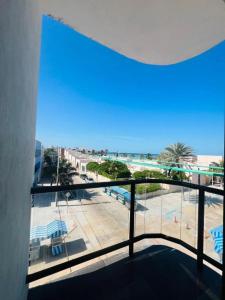 a view of a balcony with a view of the beach at REGMAR Progreso Yucatán in Progreso