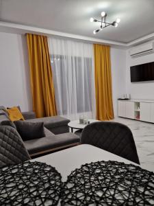 sala de estar con sofá y mesa en TAG Apartament en Timisoara
