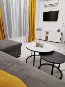 sala de estar con sofá y mesa en TAG Apartament, en Timisoara