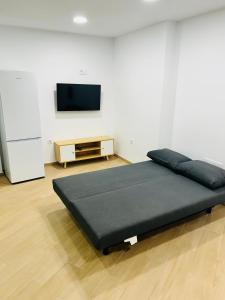 una camera da letto con un letto e una TV a schermo piatto di Patraix nice suite a Valencia