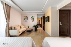 Voodi või voodid majutusasutuse Nature Hotel toas
