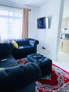 Posezení v ubytování Classy two bedroom Airbnb with swimming pool