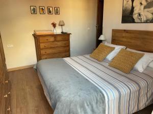 ein Schlafzimmer mit einem großen Bett und einer Kommode in der Unterkunft VIVIENDA SAN AGUSTÍN in Sevilla