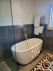 A bathroom at Honeysuckle Cottage Annex with hot tub near Needham Market