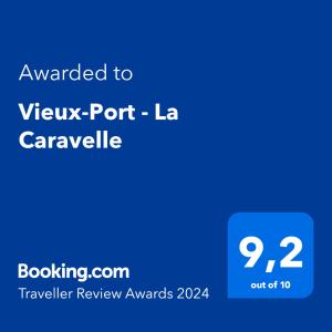 Certifikát, hodnocení, plakát nebo jiný dokument vystavený v ubytování Vieux-Port - La Caravelle