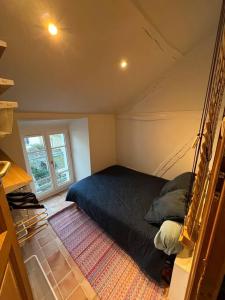 1 dormitorio con 1 cama en una habitación pequeña en rhoazon heart, en Rennes