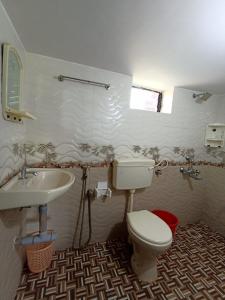 a bathroom with a toilet and a sink at LEON HOME STAY in Bogmolo