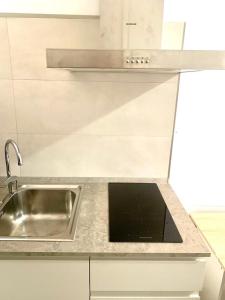 une cuisine avec un évier et un plan de travail dans l'établissement d.s house mare & sentieri, à Rapallo