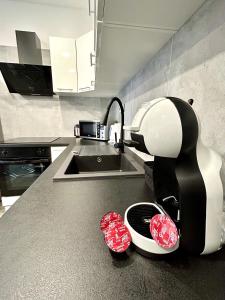 A kitchen or kitchenette at Apartmány PREMIUM se soukromým parkováním