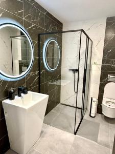 A bathroom at Apartmány PREMIUM se soukromým parkováním