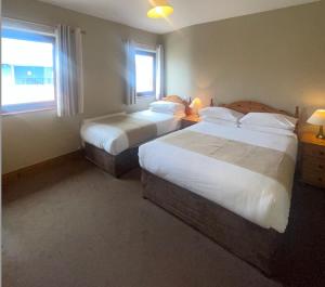 a bedroom with two beds and a window at Dingle Harbour Nights - Room Only in Dingle +24 photos