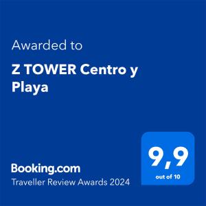 Сертифікат, нагорода, вивіска або інший документ, виставлений в Z TOWER Centro y Playa