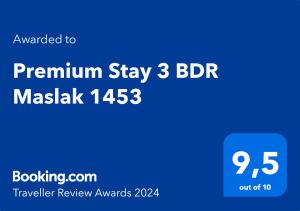 Sertifikat, penghargaan, tanda, atau dokumen yang dipajang di Premium Stay 3 BDR Maslak 1453