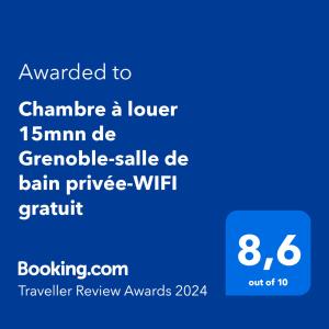 a screenshot of a phone with the text wanted tochange a lower dc at Chambre à louer 15mnn de Grenoble-salle de bain privée-WIFI gratuit in Fontanil-Cornillon