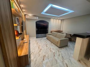 Χώρος καθιστικού στο Incrível apartamento 3 suítes.