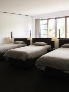 Tempat tidur dalam kamar di Large Bright Modern Loft Apt - Central Location - Suitable for Families and Groups