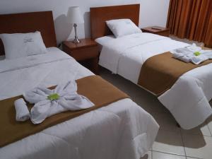 Postel nebo postele na pokoji v ubytování HOTEL LOS ANDES SUITE