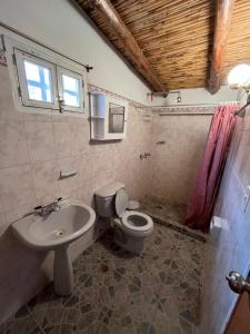 a bathroom with a toilet and a sink at Mi casita de Los Andes in San Rafael